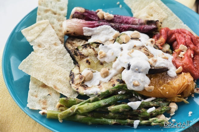 verdure grigliate con salsa di testun al barolo