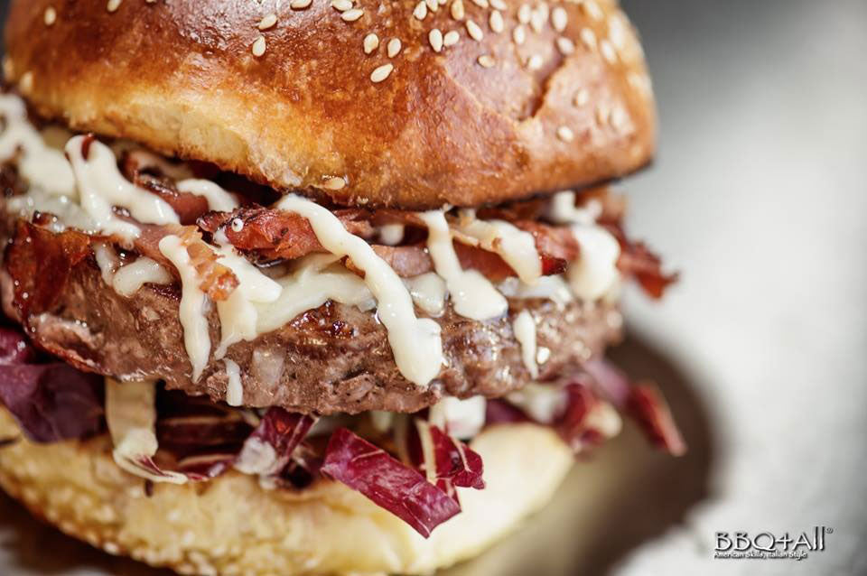 hamburger radicchio speck provolone