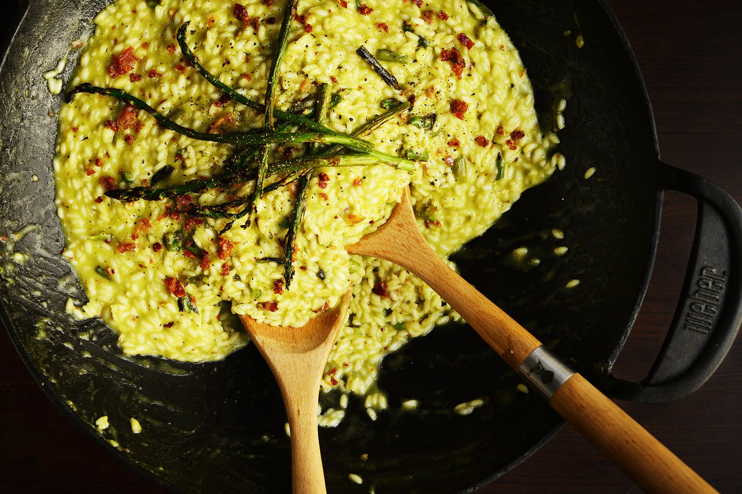 Risotto asparagi e granella di bacon