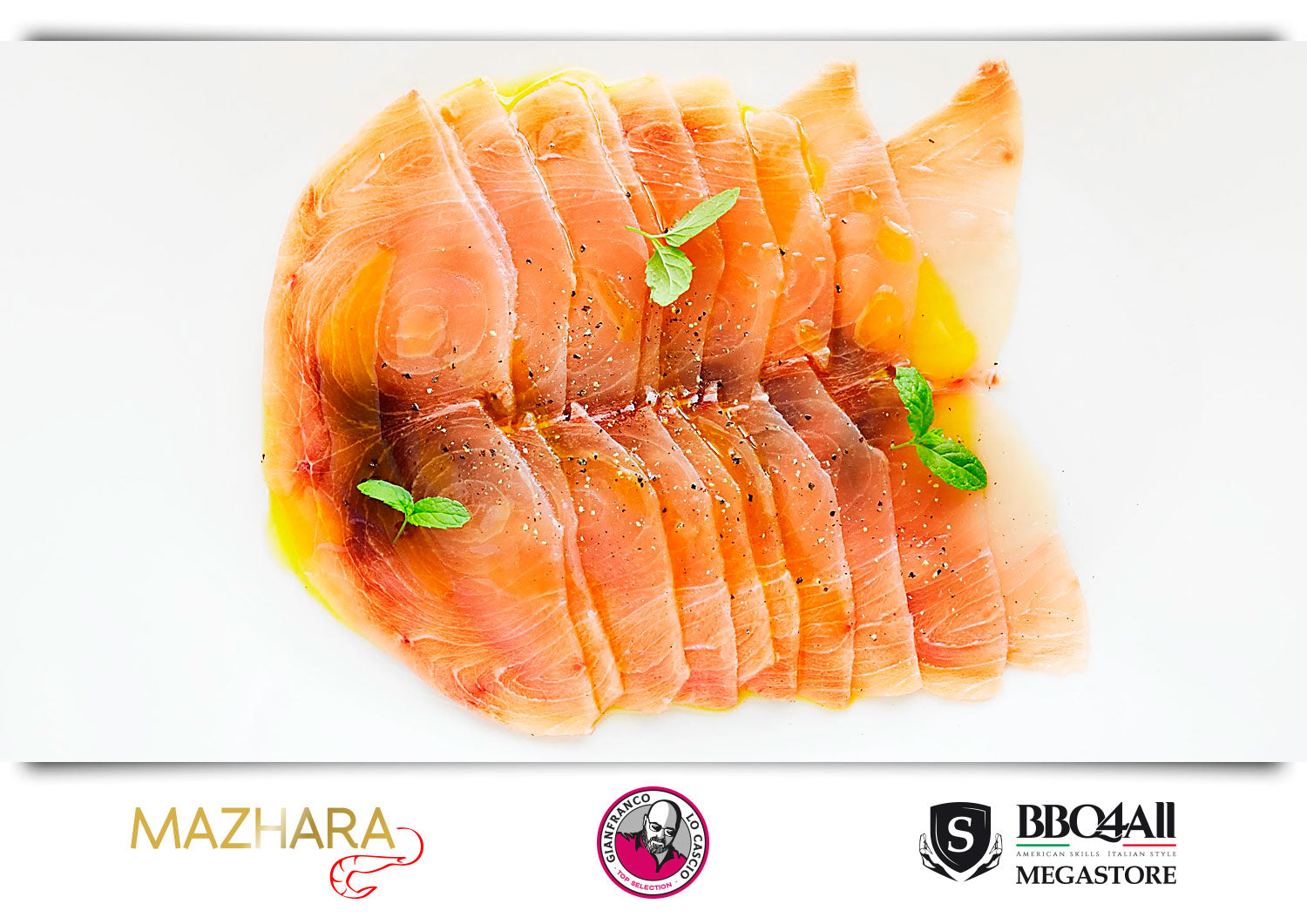 Carpaccio di Pesce Spada pescato lenza Sicilia Mazara del Vallo