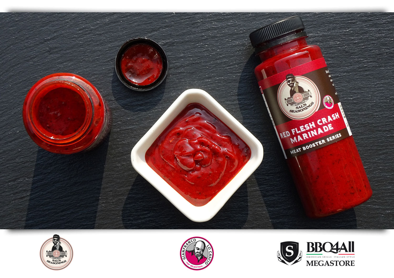 Red Flesh Crash è la marinatura perfetta per le tue carni rosse e selvaggina. Provala sul Megastore di BBQ4ALL