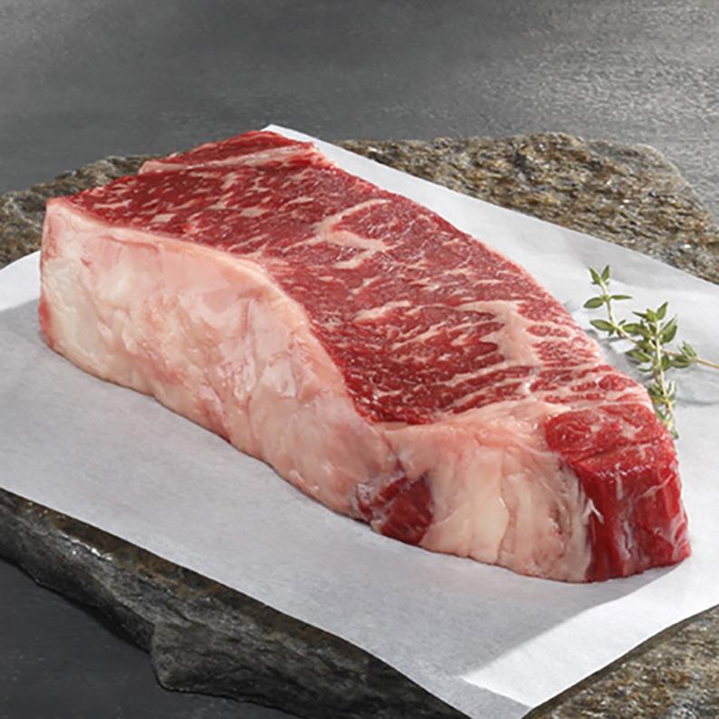 Bone In New York Strip Steak AUS Crimson Crest 8/9 Wagyucross