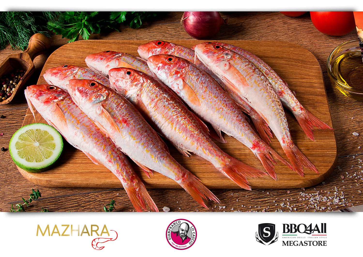 Triglie rosse di scoglio Pescato rete Sicilia - GLC TOP SELECTION