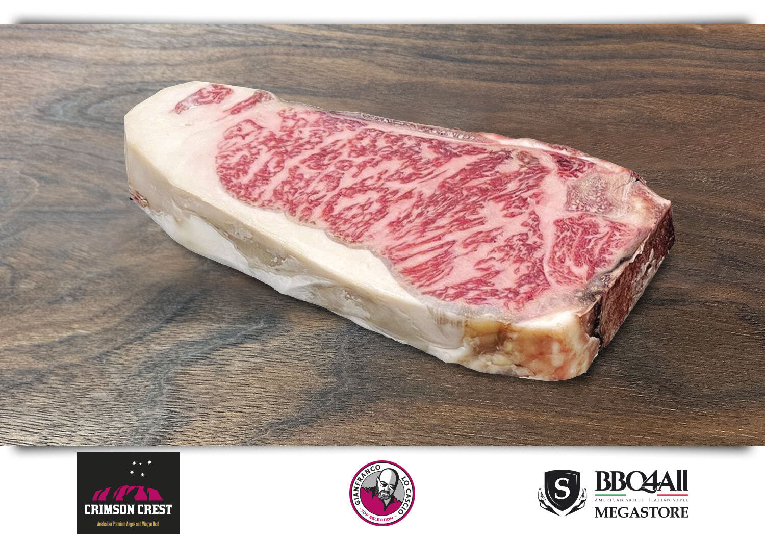 Bone In Striploin Steak Crimson Crest 7+ Wagyu F1 Crossbred