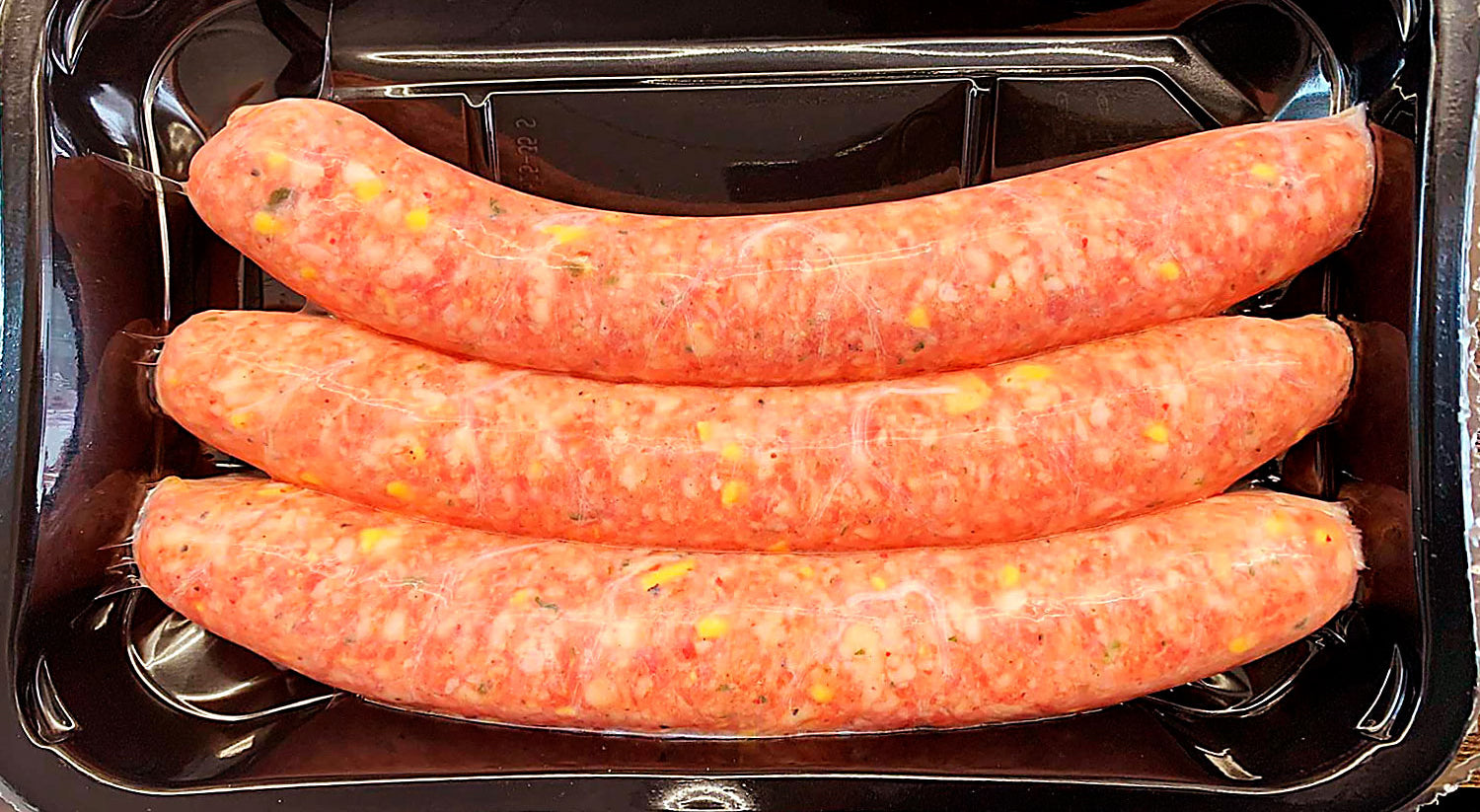 Cheddar Jalapeno Pork Sausage skin packed